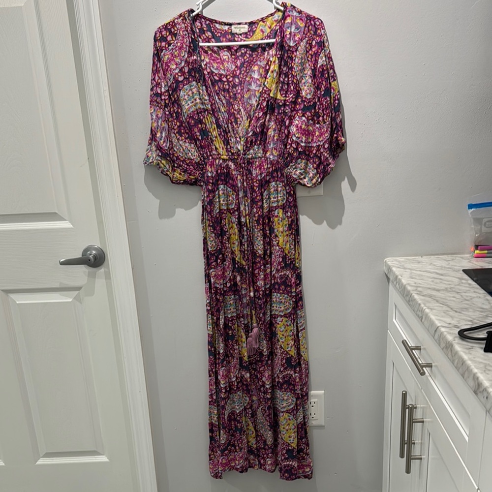 Cost Plus World Market Purple Pink Maxi Sundress
